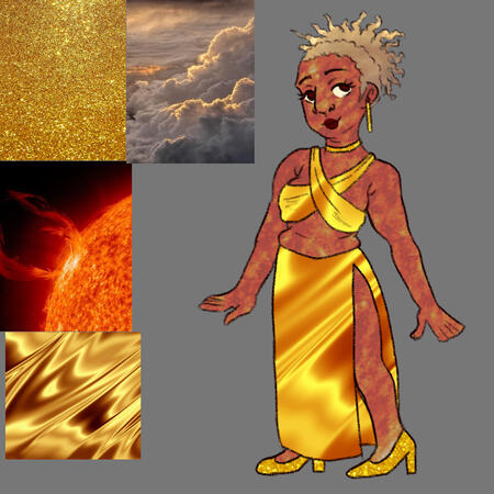 sun-inspired character design