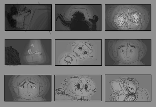 storyboard for "Frankenson" (personal project)