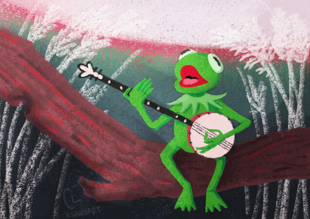 illustration of Kermit the Frog, personal work